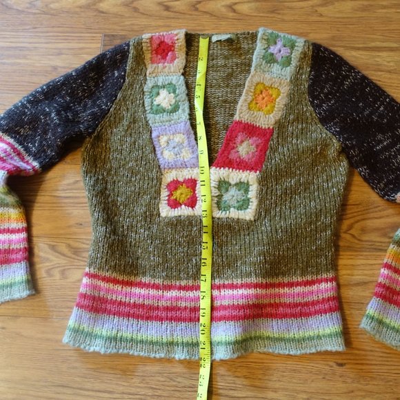 Relais Knitware Sweaters Relais Boho Mohair Stripe Granny Square